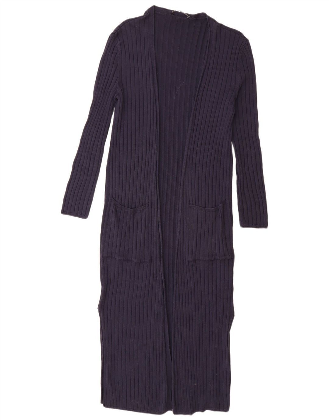 Maglione cardigan lungo da donna Marks & Spencer UK 10 piccolo blu navy