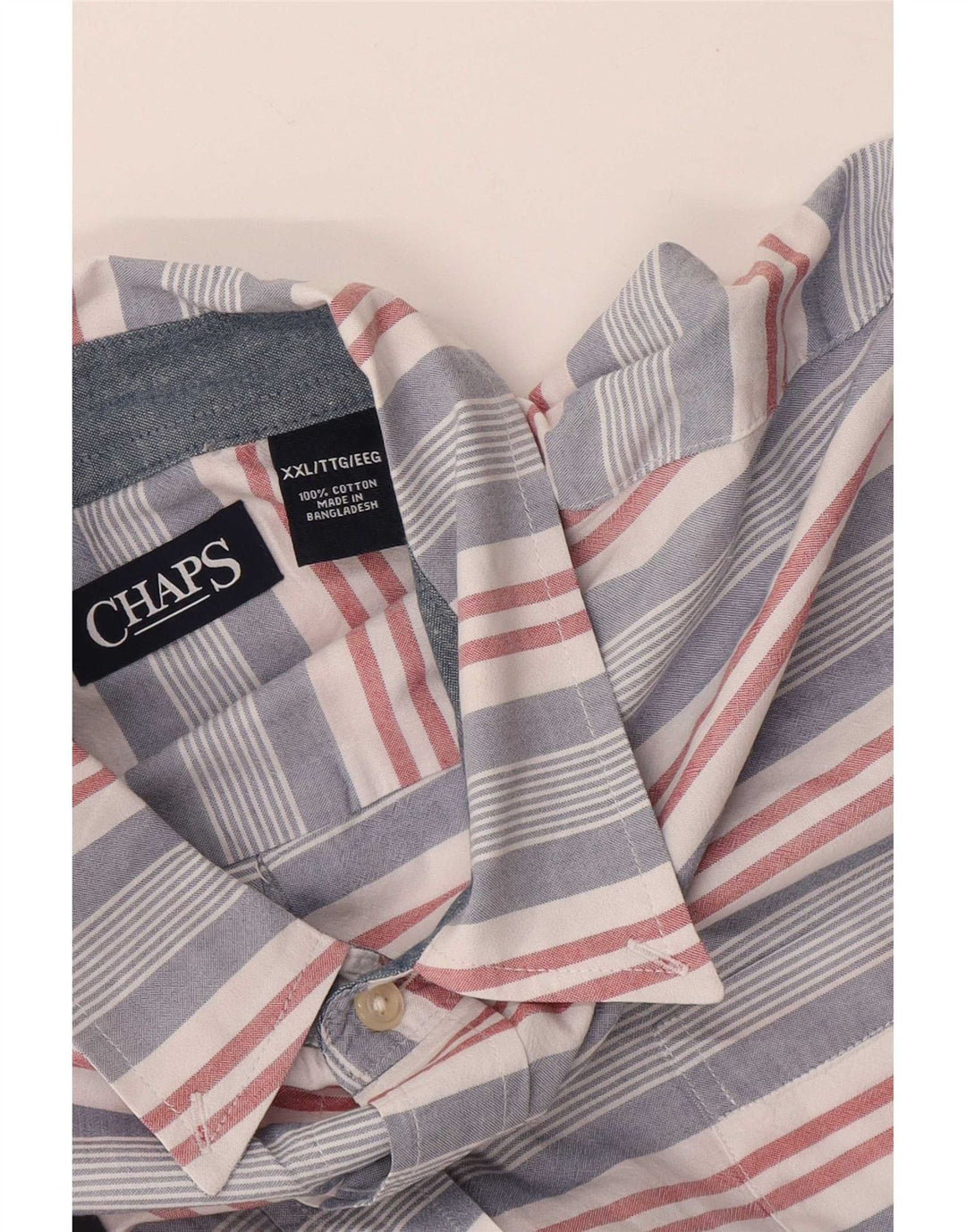 Camicia a maniche corte da uomo Chaps 2XL in cotone a righe multicolore