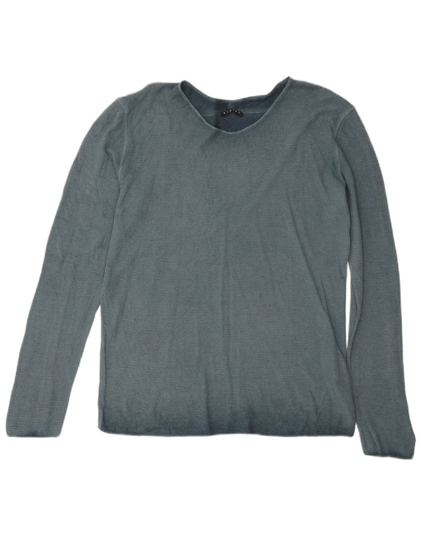 Top Uomo Sisley Manica Lunga Large Grigio Cotone