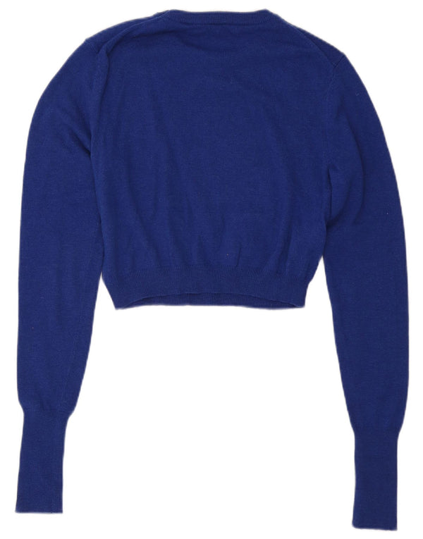 Maglione corto girocollo da donna Zara UK 12 Blu medio