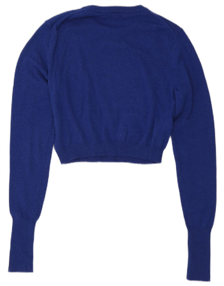 Maglione corto girocollo da donna Zara UK 12 Blu medio