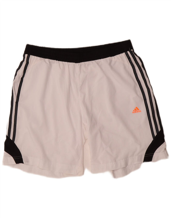 Pantaloncini sportivi Adidas Climacool da uomo di grandi dimensioni in poliestere color block bianco