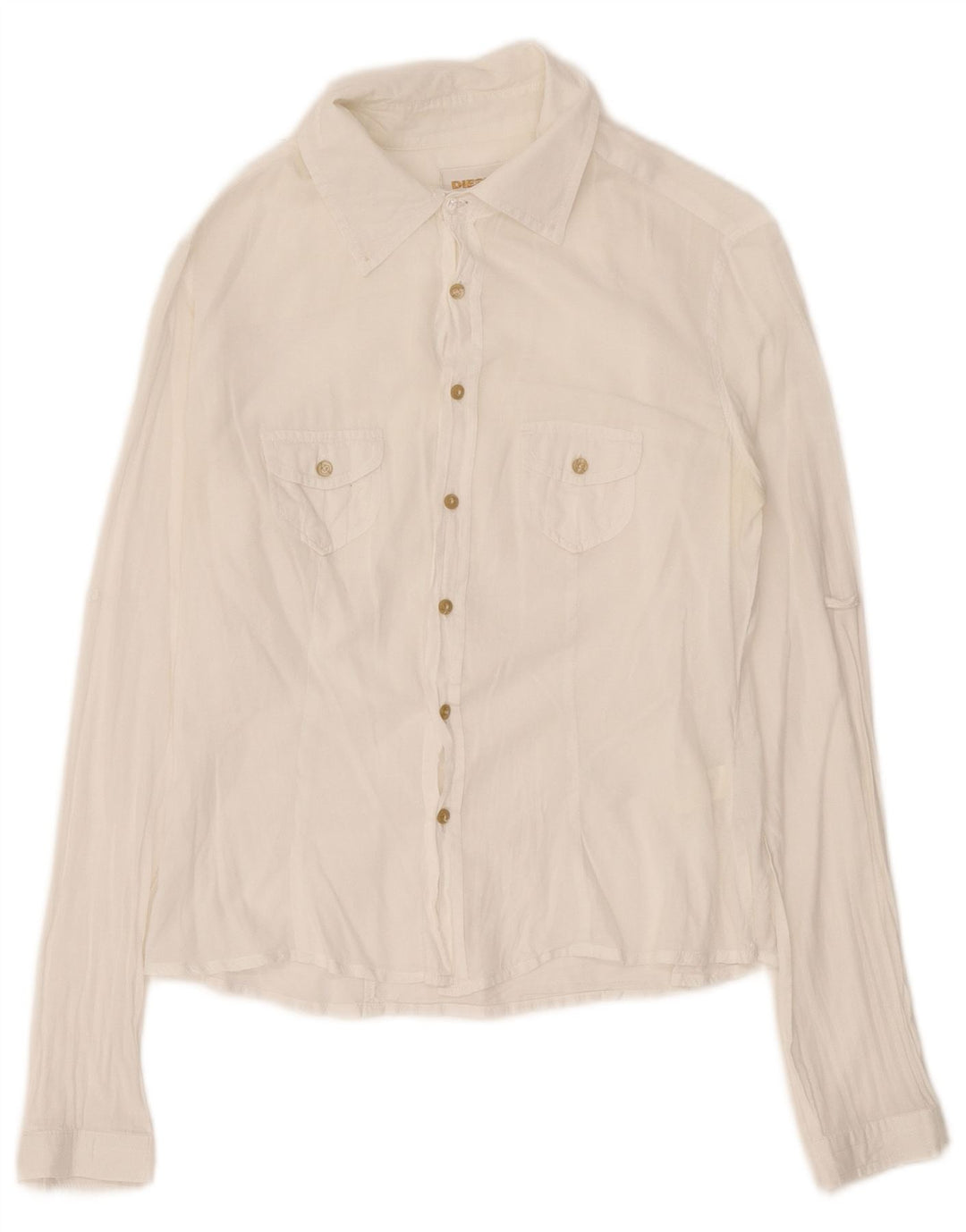 Camicia da donna Diesel UK 14 cotone bianco medio