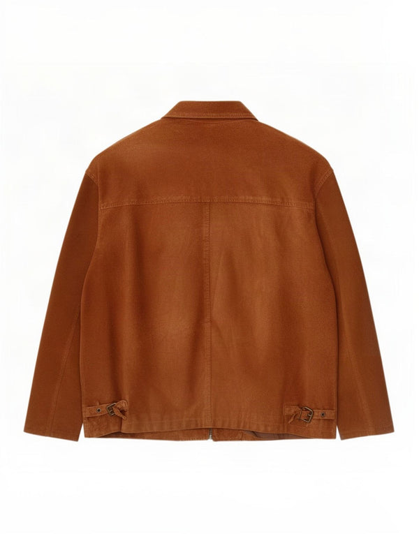 Giacca vintage in pelle scamosciata da uomo UK 42 XL in pelle marrone