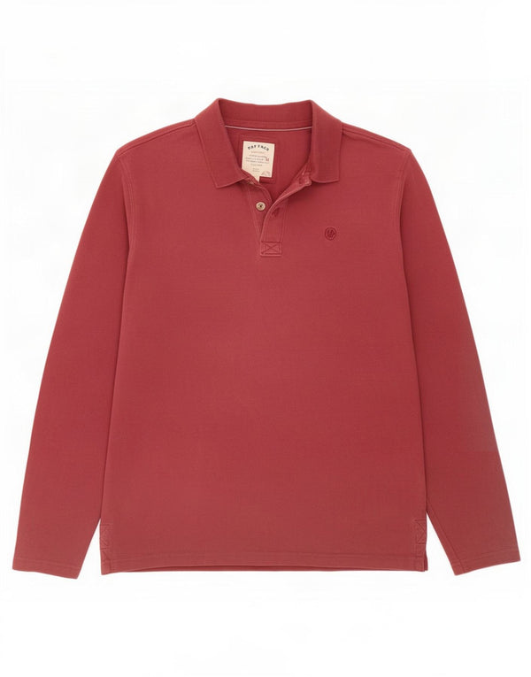 Polo da uomo a maniche lunghe Fat Face grande in cotone marrone