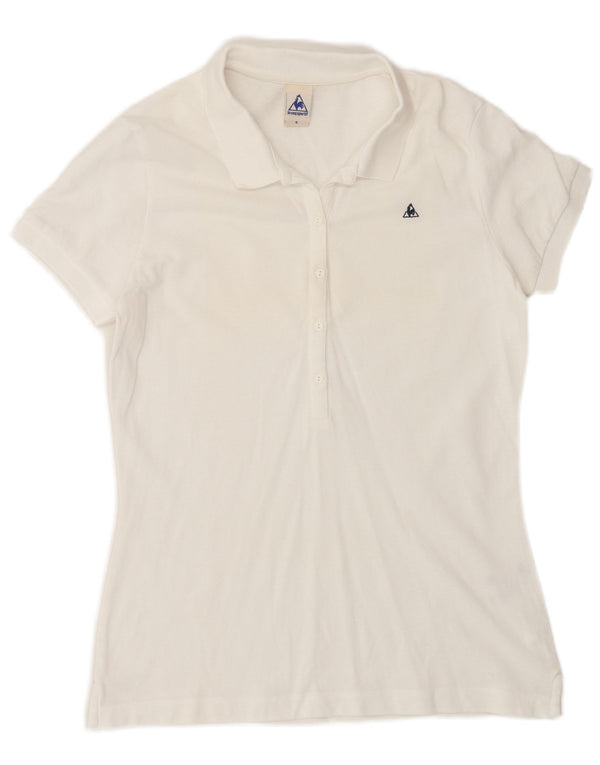 Polo da donna LE COQ SPORTIF UK 10 piccola in cotone bianco