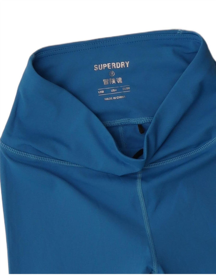 Leggings corti con grafica da donna Superdry UK 8 Small poliestere blu