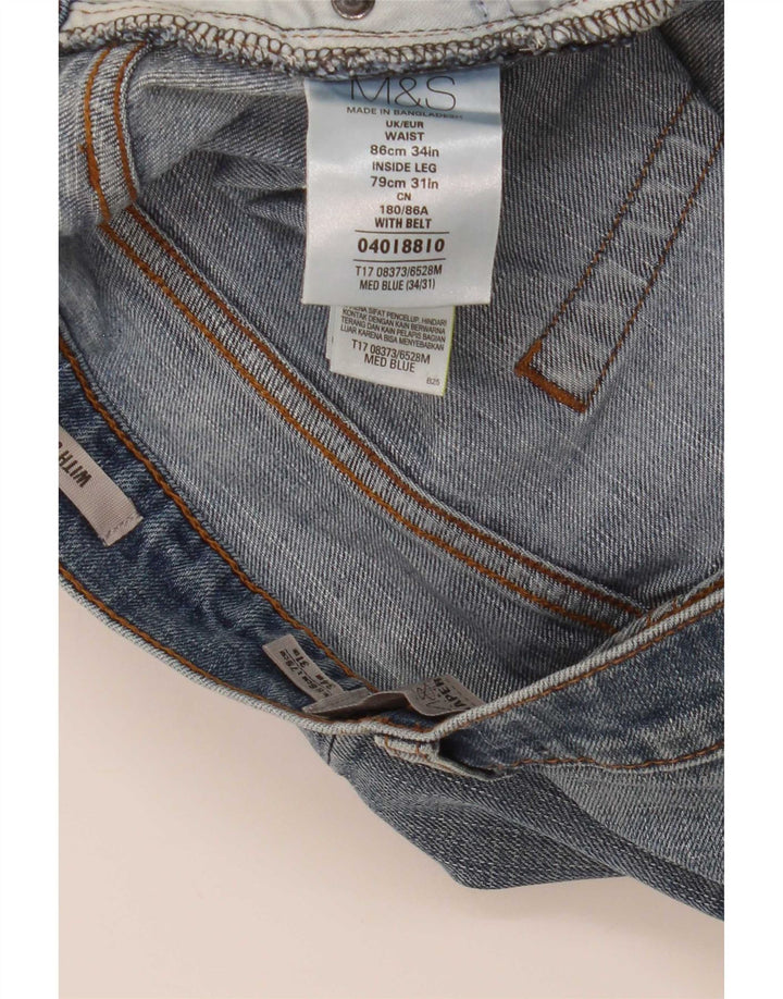 Jeans affusolati da uomo Marks & Spencer W34 L31 cotone blu