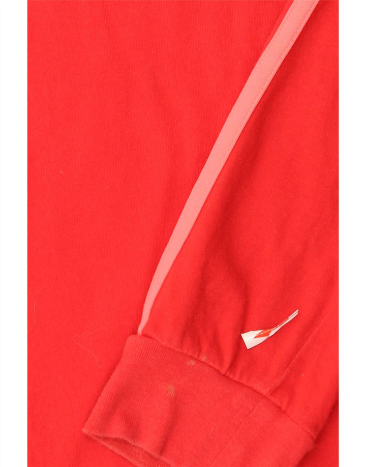Top Adidas da uomo a maniche lunghe piccolo in cotone rosso