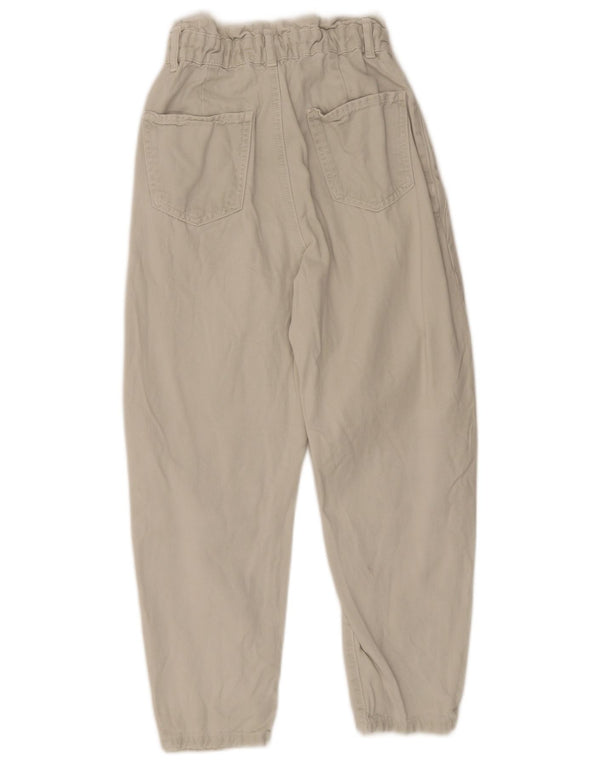 Jeans affusolati Capri a vita alta da donna Zara EU 34 2XS W24 L22 Cotone beige