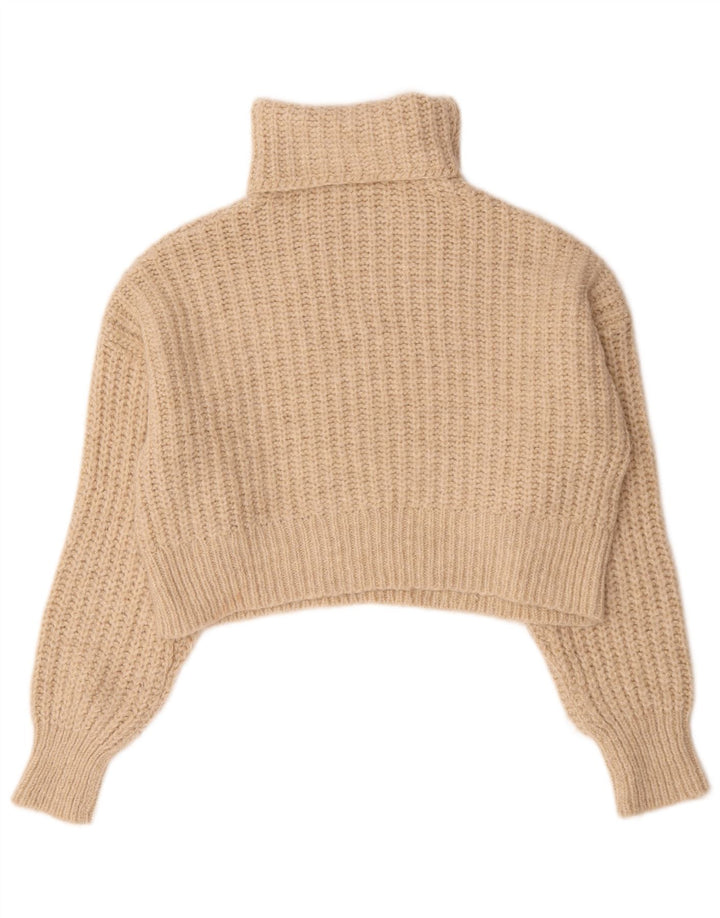 Maglione corto girocollo oversize da donna Zara UK 10 piccolo Beige
