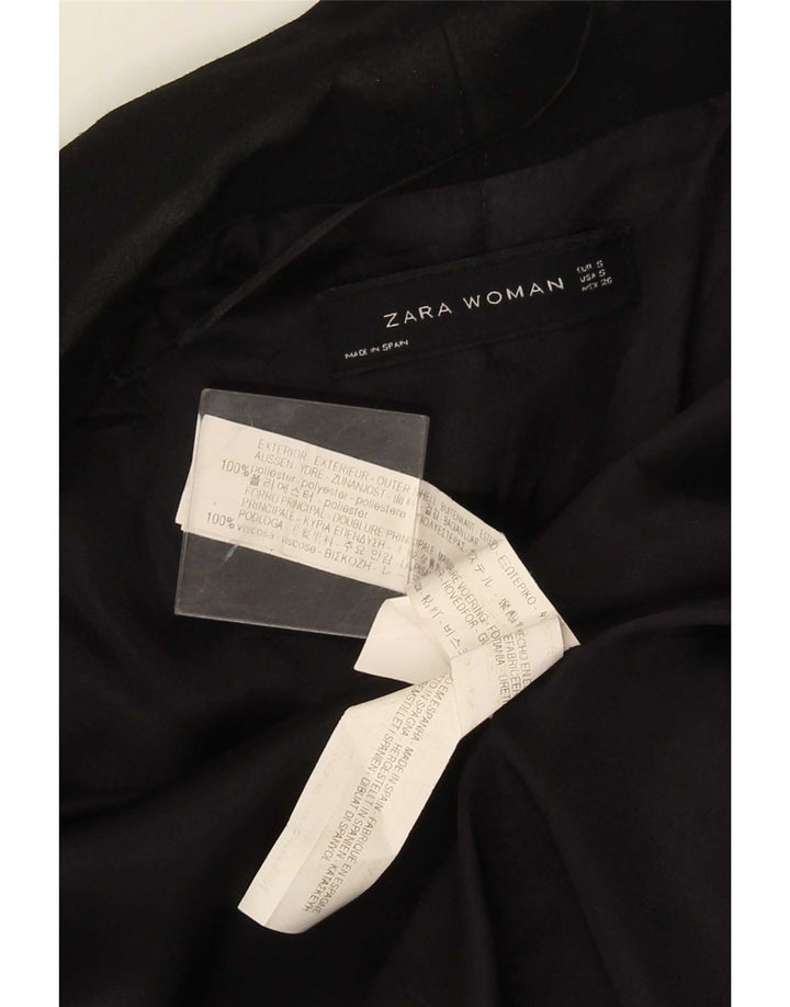 Giacca blazer aperta da donna con maniche a 3/4 Zara UK 10 piccola in poliestere nero