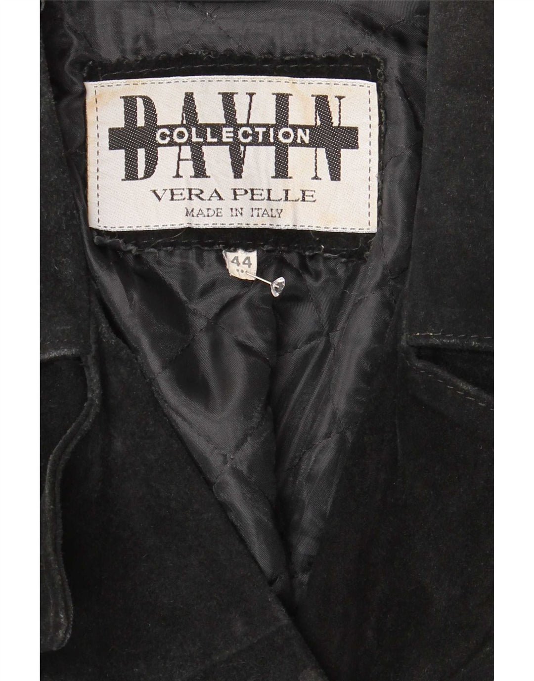 Cappotto doppiopetto in pelle scamosciata vestibilità ampia da donna Davin IT 44 medio nero