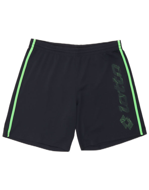 Pantaloncini sportivi grafici da uomo Lotto color block medio blu navy