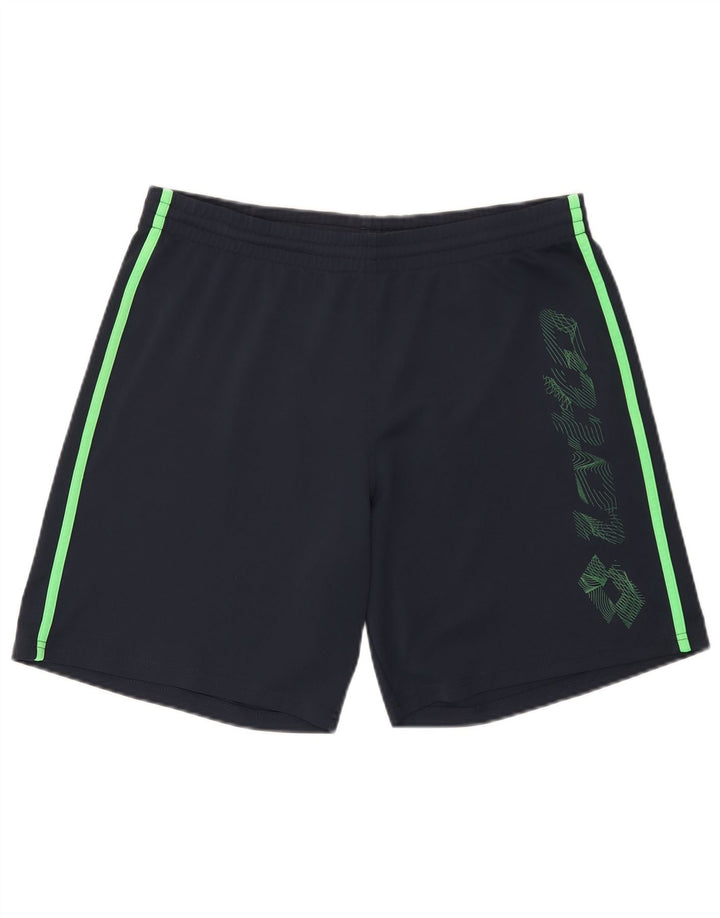 Pantaloncini sportivi grafici da uomo Lotto color block medio blu navy