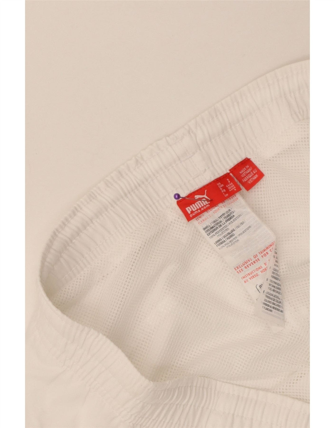 Pantaloncini sportivi da uomo Puma Graphic Bermuda piccoli in poliestere bianco