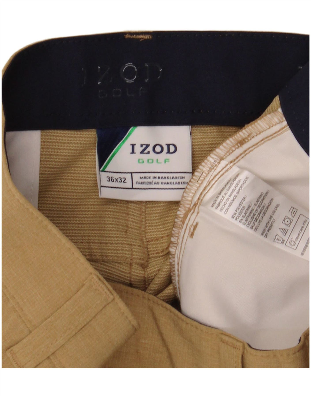 Pantaloni casual dritti da uomo IZOD W36 L30 poliestere beige