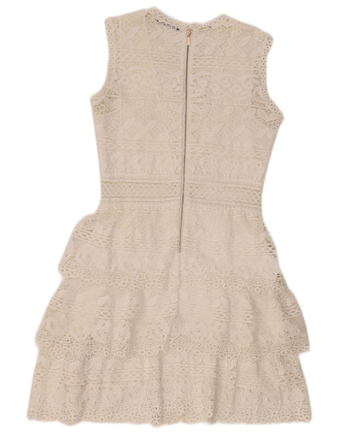 Guess Abito a strati in pizzo senza maniche da donna UK 12 Poliestere bianco medio