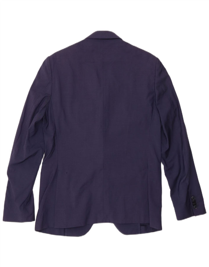 Giacca blazer da uomo a 2 bottoni VINTAGE IT 48 viscosa blu navy medio