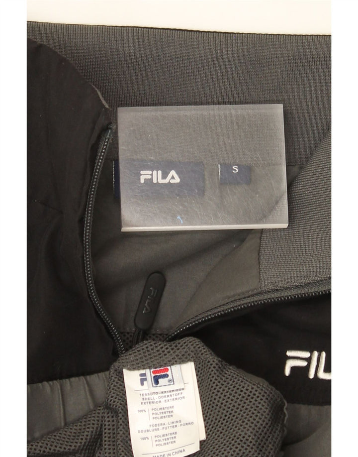 Giacca da ginnastica da uomo Fila Small in poliestere color block grigio