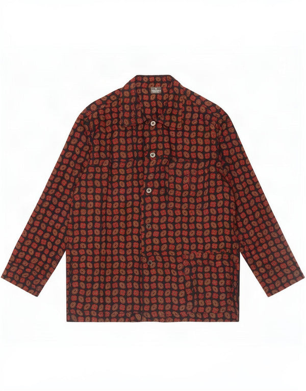 Camicia Pigiama Uomo Trussardi IT 48 Small Cotone Ikat Blu Navy