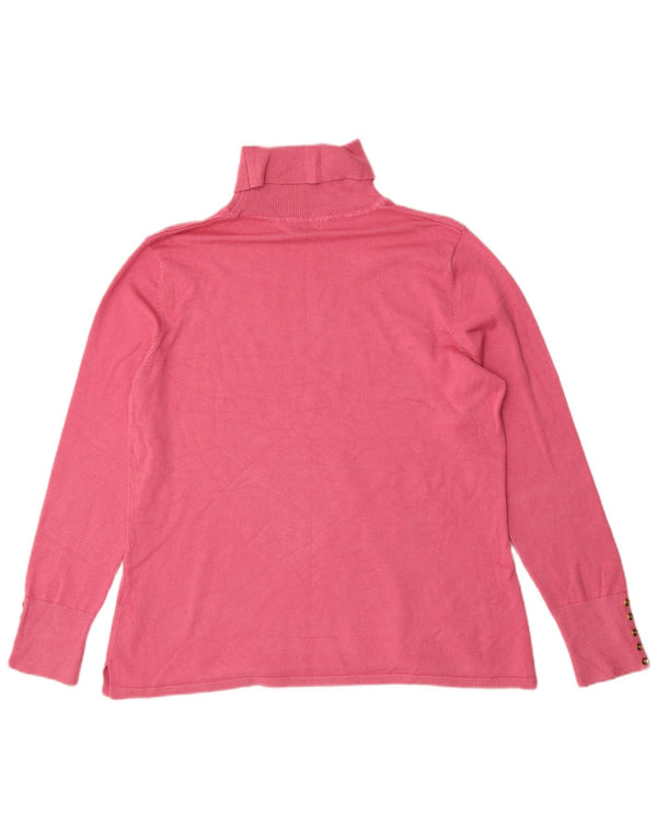 M&Co Womens Roll Neck Jumper Sweater UK 16 Large Pink Viscose