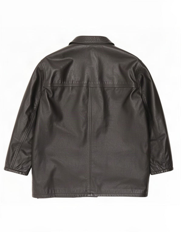 Cappotto in pelle da uomo Settore UK 42 XL Nero
