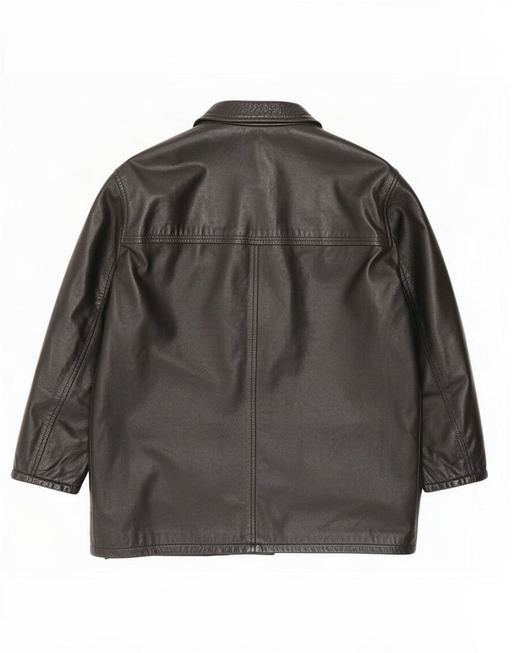 Cappotto in pelle da uomo Settore UK 42 XL Nero