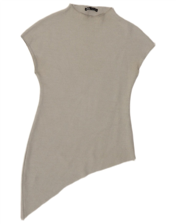 Camicetta asimmetrica da donna Zara Top UK 12 Grigio medio