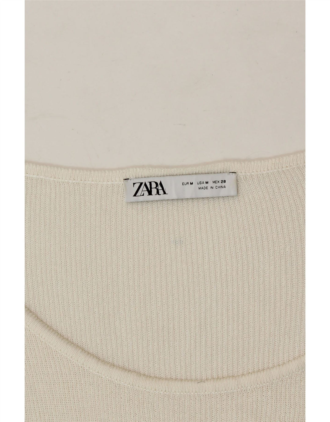 ZARA Womens Oversized Crop Boat Neck Jumper Sweater UK 14 Medium White Vintage Zara and Second-Hand Zara from Messina Hembry 