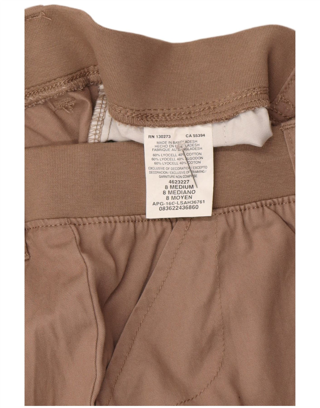 Pantaloncini chino Lee da donna dalla vestibilità rilassata US 8 medi W30 Lyocell marrone