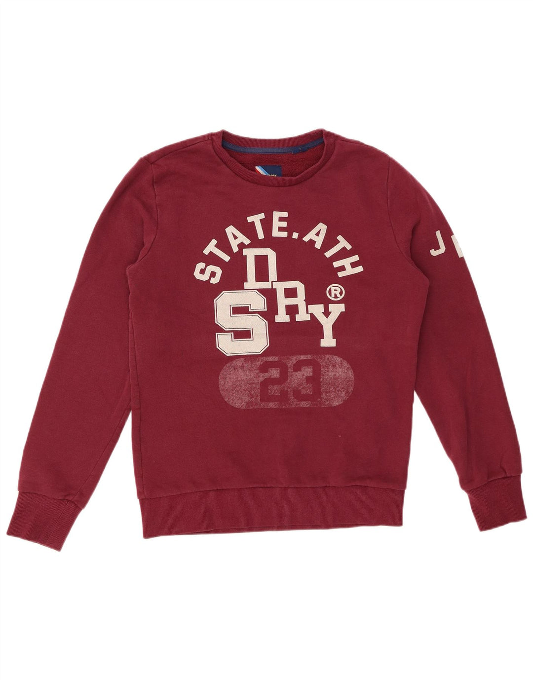 Felpa grafica da uomo SUPERDRY in cotone bordeaux medio