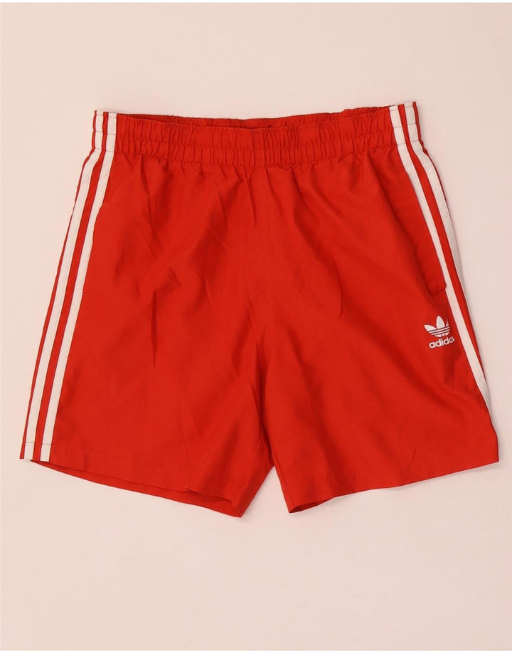 Pantaloncini sportivi Adidas da uomo piccoli in poliestere rosso