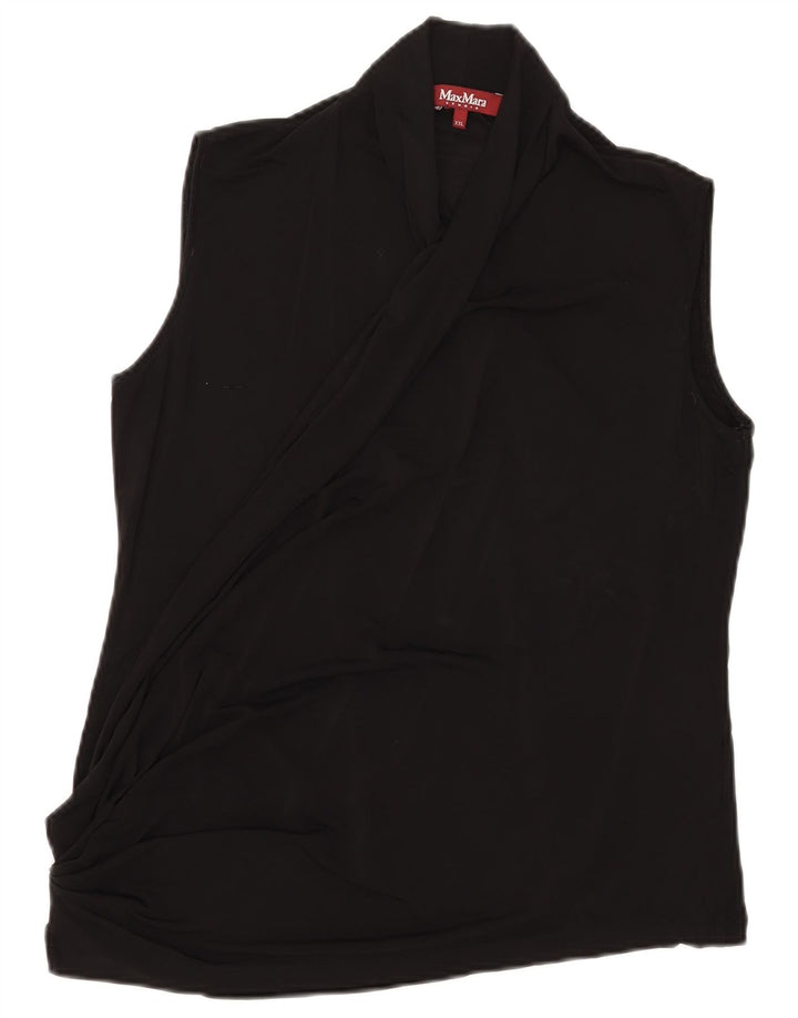 Top camicetta senza maniche da donna Max Mara UK 20 2XL viscosa nera