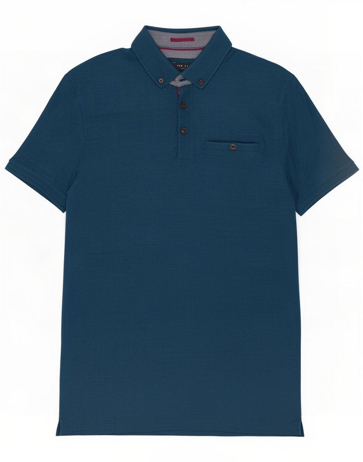 Polo da uomo Ted Baker taglia 3 medio cotone turchese