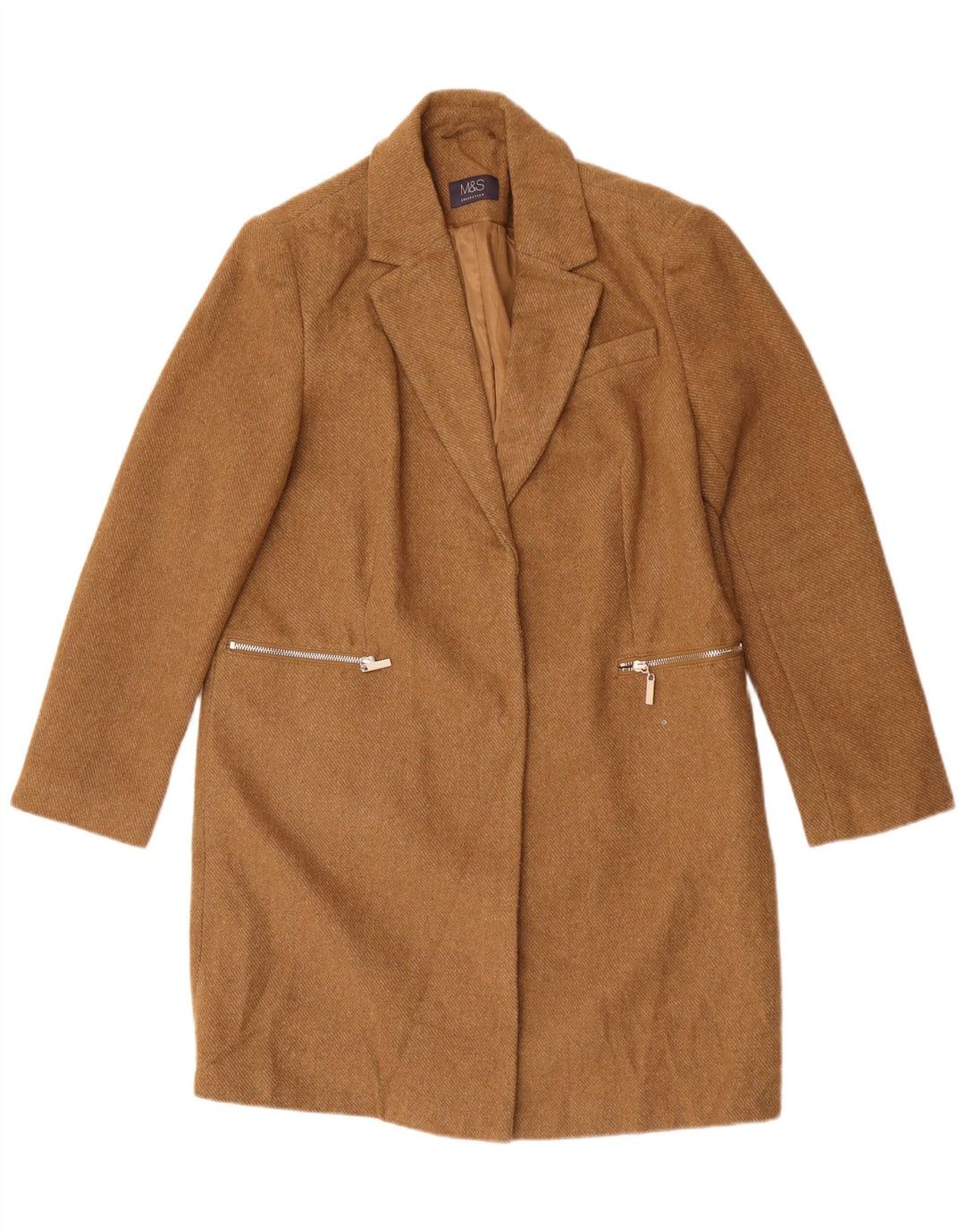 Cappotto da donna Marks & Spencer UK 12 Poliestere beige medio