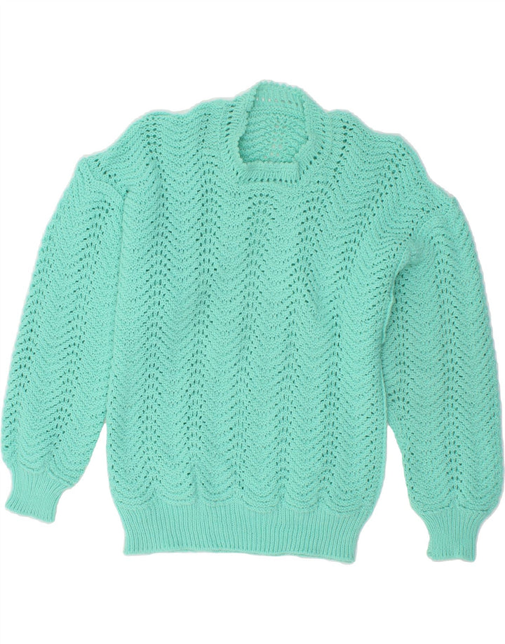 VINTAGE Womens Crew Neck Jumper Sweater UK 12 Medium Green Vintage Vintage and Second-Hand Vintage from Messina Hembry 