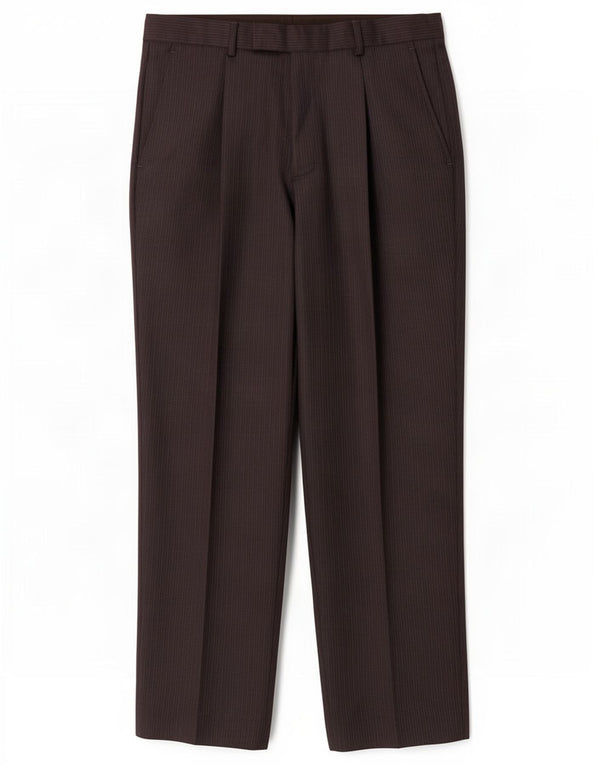 Pantaloni da abito dritti da uomo Marks & Spencer W32 L29 gessato blu navy