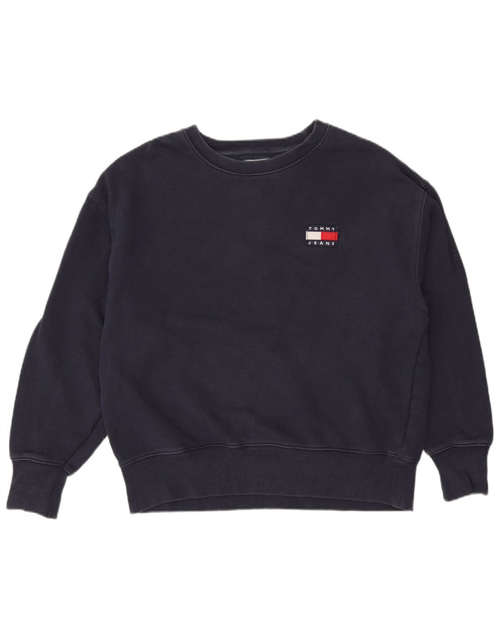Tommy Hilfiger Uomo Felpa Maglione Grande Blu Navy Cotone