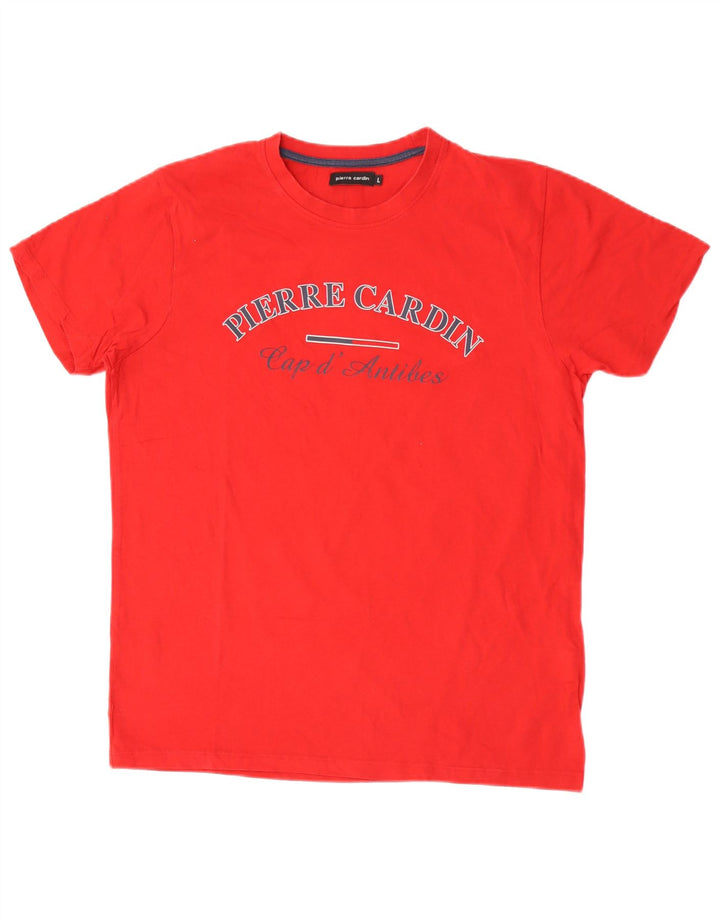 T-shirt grafica da uomo Pierre Cardin Top grande in cotone rosso