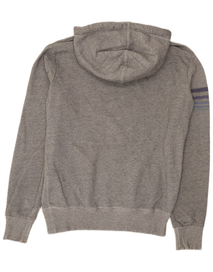 Maglione con cappuccio grafico da uomo Superdry in cotone chiazzato grigio medio