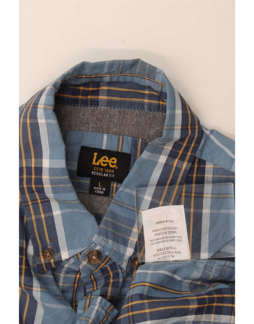 Camicia Lee da uomo a maniche corte, vestibilità regolare, grande, in cotone a quadri blu navy