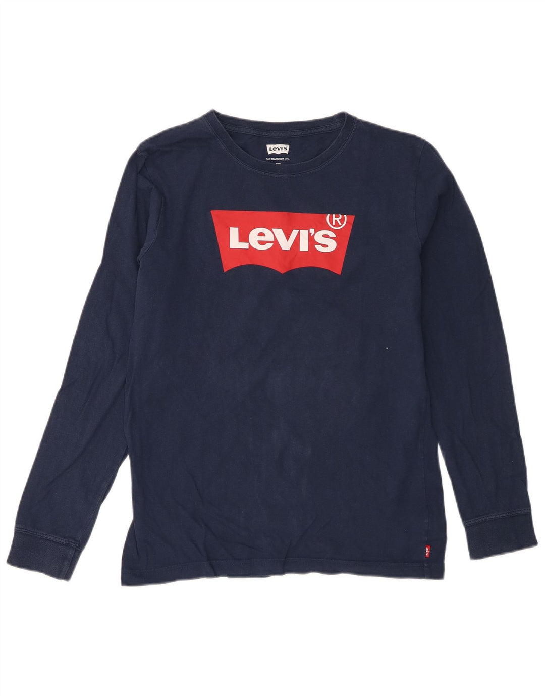 Maglietta grafica da ragazzo Levi's a maniche lunghe 15-16 anni in cotone blu navy