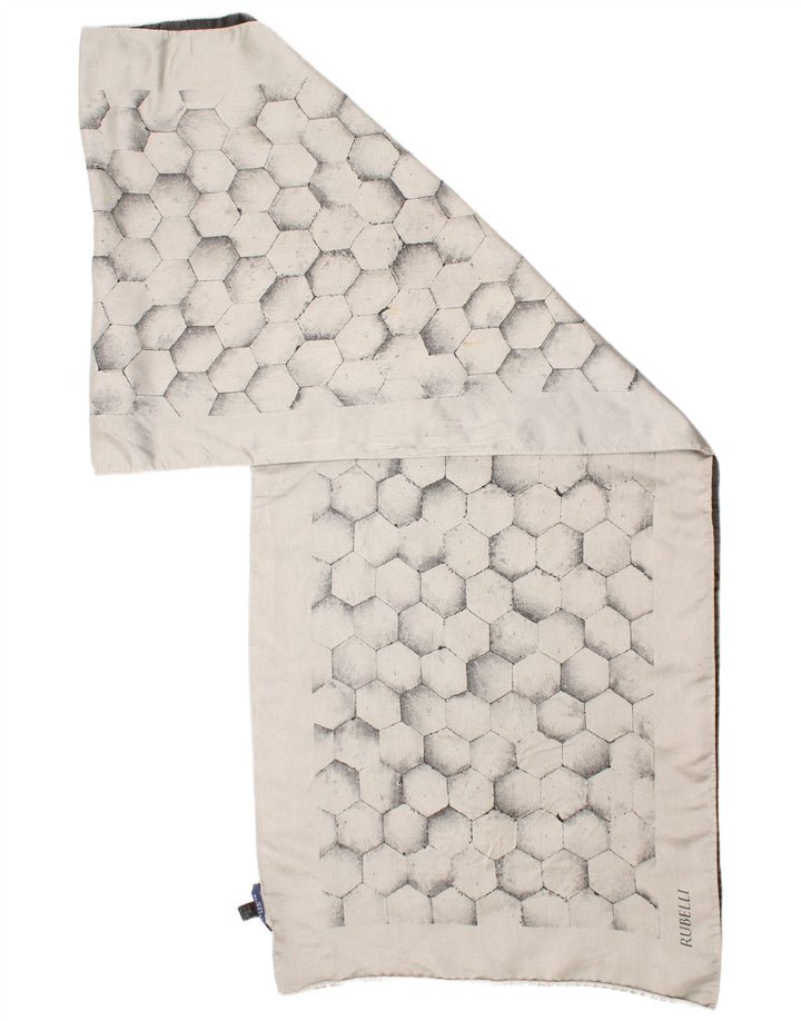 Sciarpa rettangolare geometrica da uomo vintage, taglia unica, classica geometrica grigia