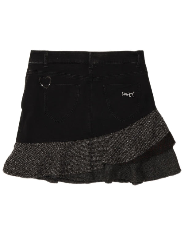 Gonna di jeans asimmetrica da donna Desigual EU 40 media W30 grigia a spina di pesce