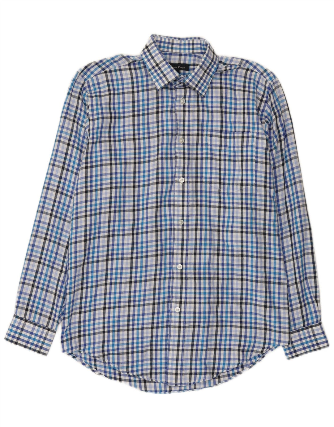 Camicia da uomo in flanella James Pringle, piccolo poliestere a quadri blu