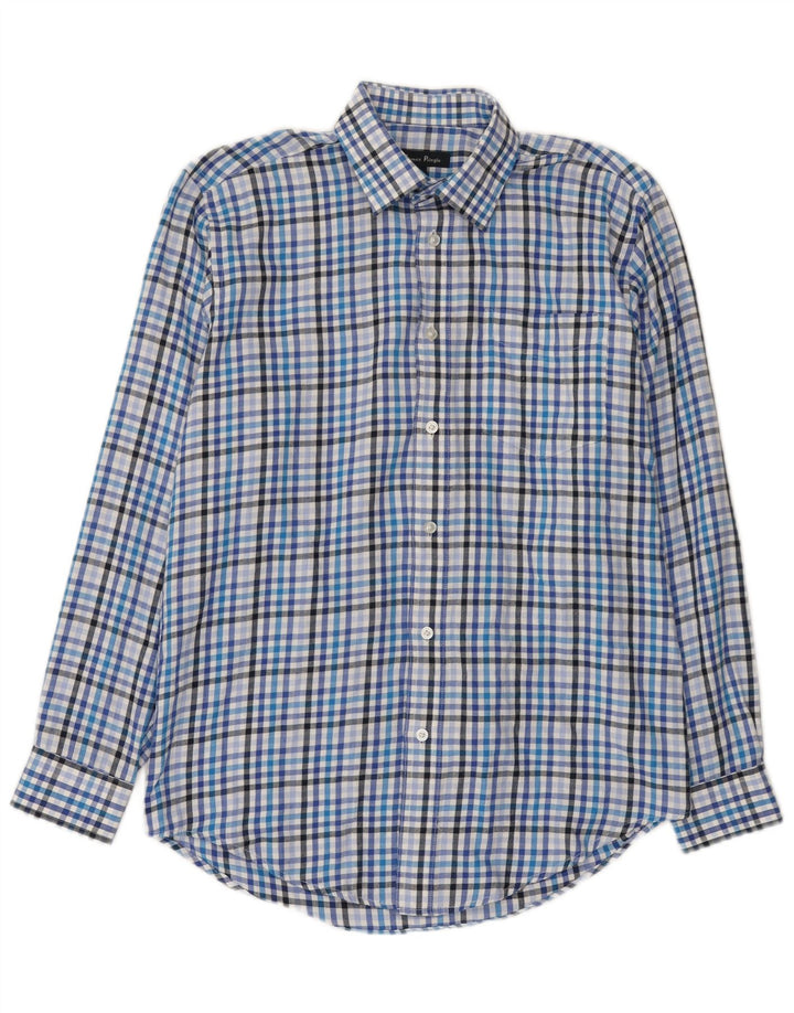 Camicia da uomo in flanella James Pringle, piccolo poliestere a quadri blu