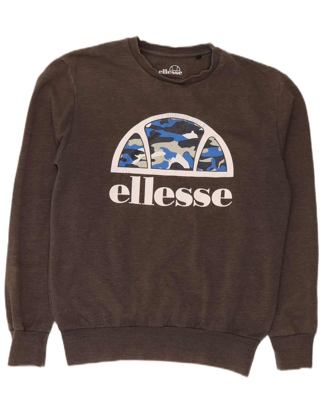 Felpa grafica da uomo Ellesse, maglione, cotone grigio medio