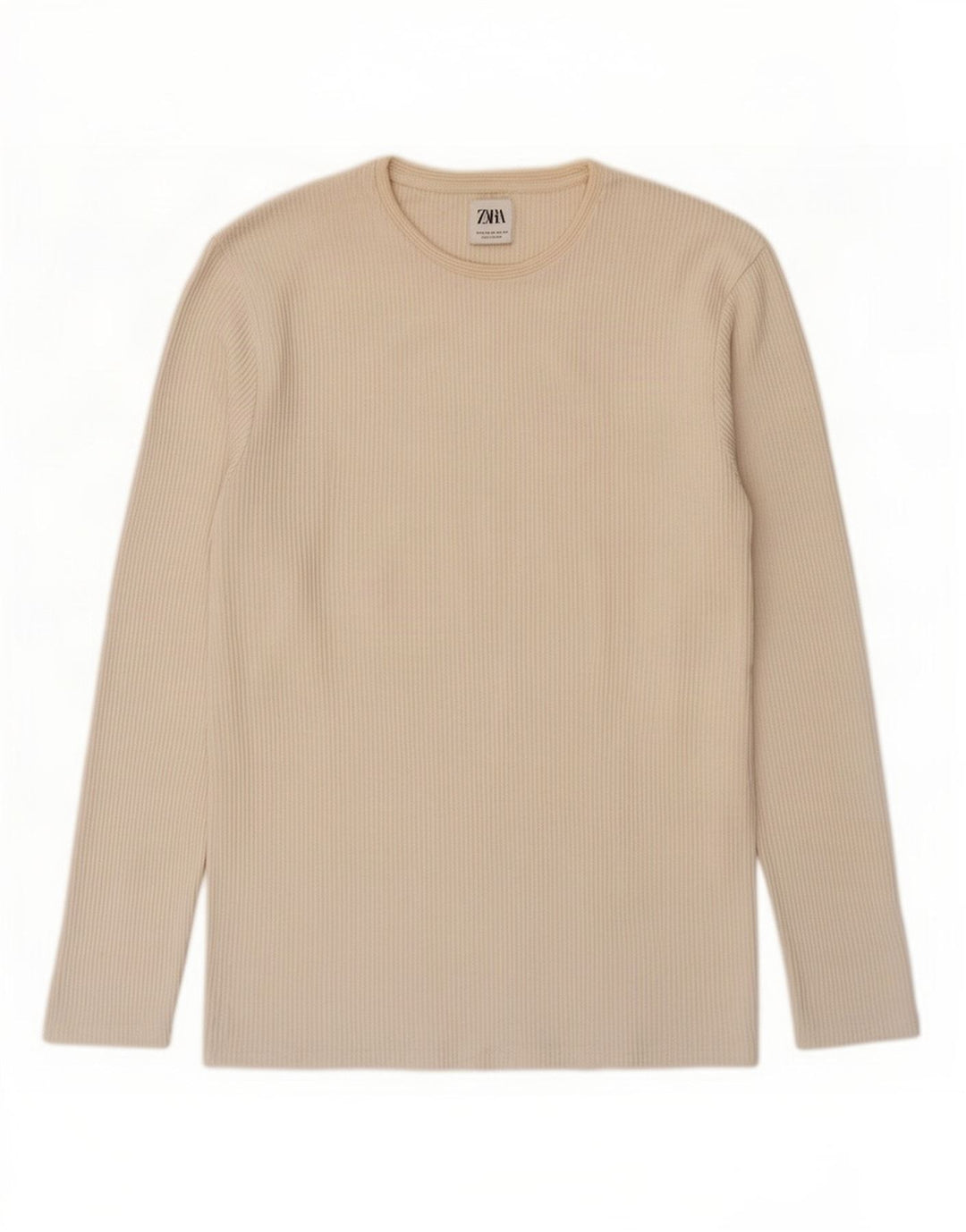 Top Zara da uomo a maniche lunghe XL bianco sporco
