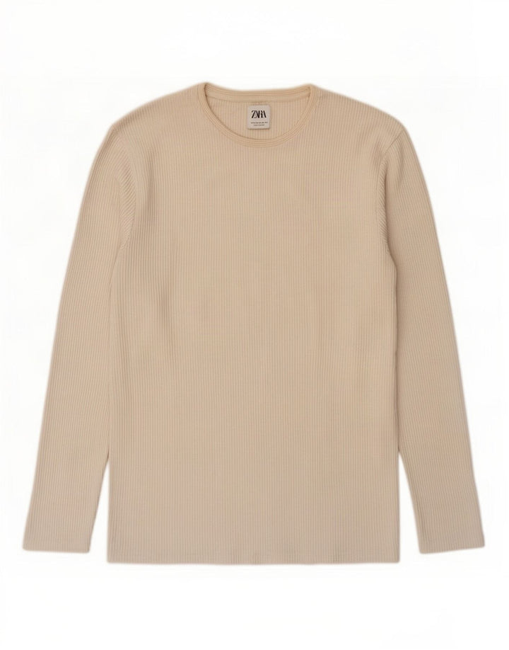 Top Zara da uomo a maniche lunghe XL bianco sporco